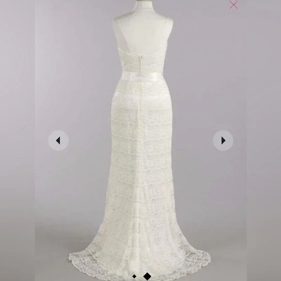 Beaded Lace Wedding Dress - Picture 2 of 3